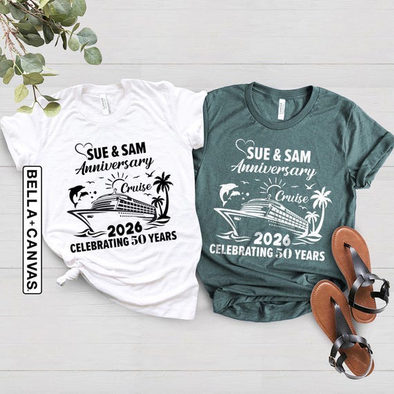 Personalized Anniversary Cruise Shirts, Anniversary Cruise Shirts, Cruise Couple Shirts, Cruising 2026, Personalized Couple, Couple Cruise