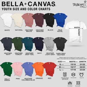 a white t - shirt with a color chart of the shirt