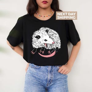 Grappig opossum-shirt, opossum-shirt, opossum-T-shirt, opossumcadeaus, esthetiekshirt, grappig gen. Z-shirt, raar, meme, ironische shirts vrouwen uniseks