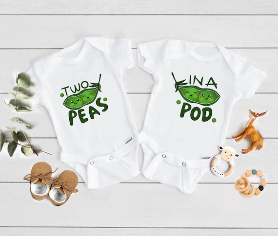 Two Peas in a Pod Twin Onesie® Set, Twin Onesie®, Funny Onesie®, Twin Reveal, Matching Best Friend Onesie®