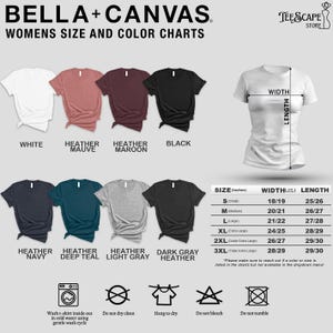 a women's size and color chart for a t - shirt