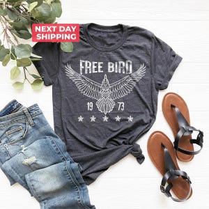 Camiseta Free Bird, Camiseta Boho, Camiseta Free Bird, Camiseta Eagle, Camiseta com estampa retrô, Camiseta com inspiração vintage, Camiseta Thunderbird