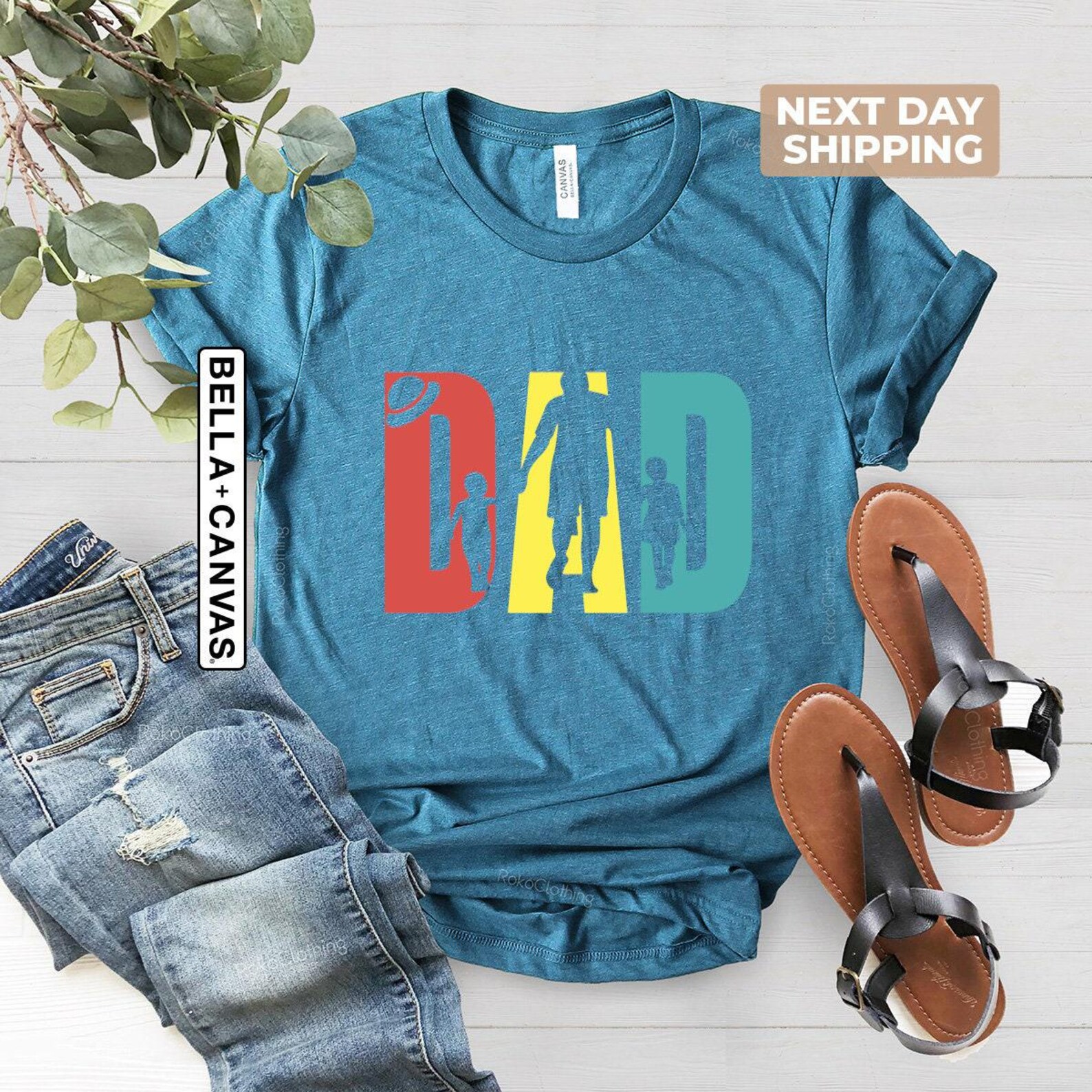 Mens Dad of Two Boys Best Cute Father's Day Gift Shirt for Daddy