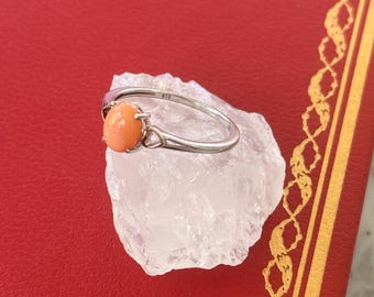 Sterling silver and coral ring