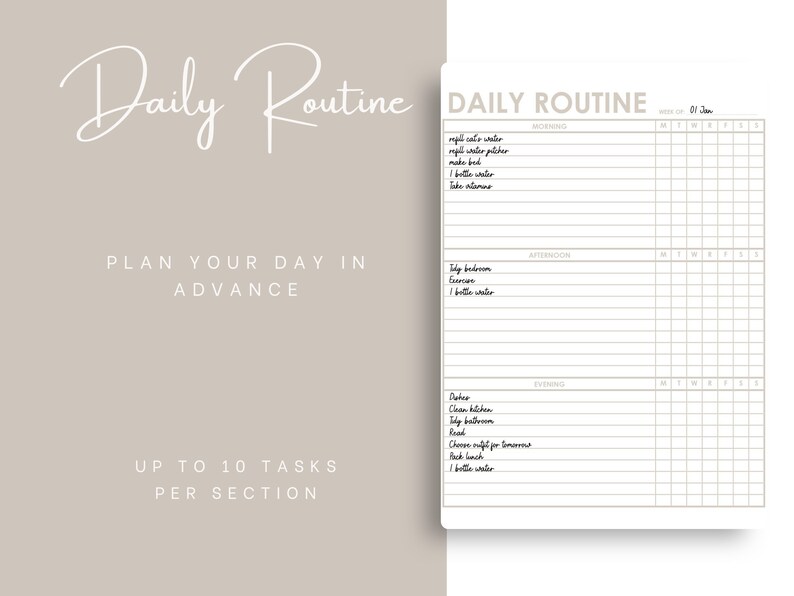 Daily Routine | Printable Daily Routine | Routine Tracker | Undated ...