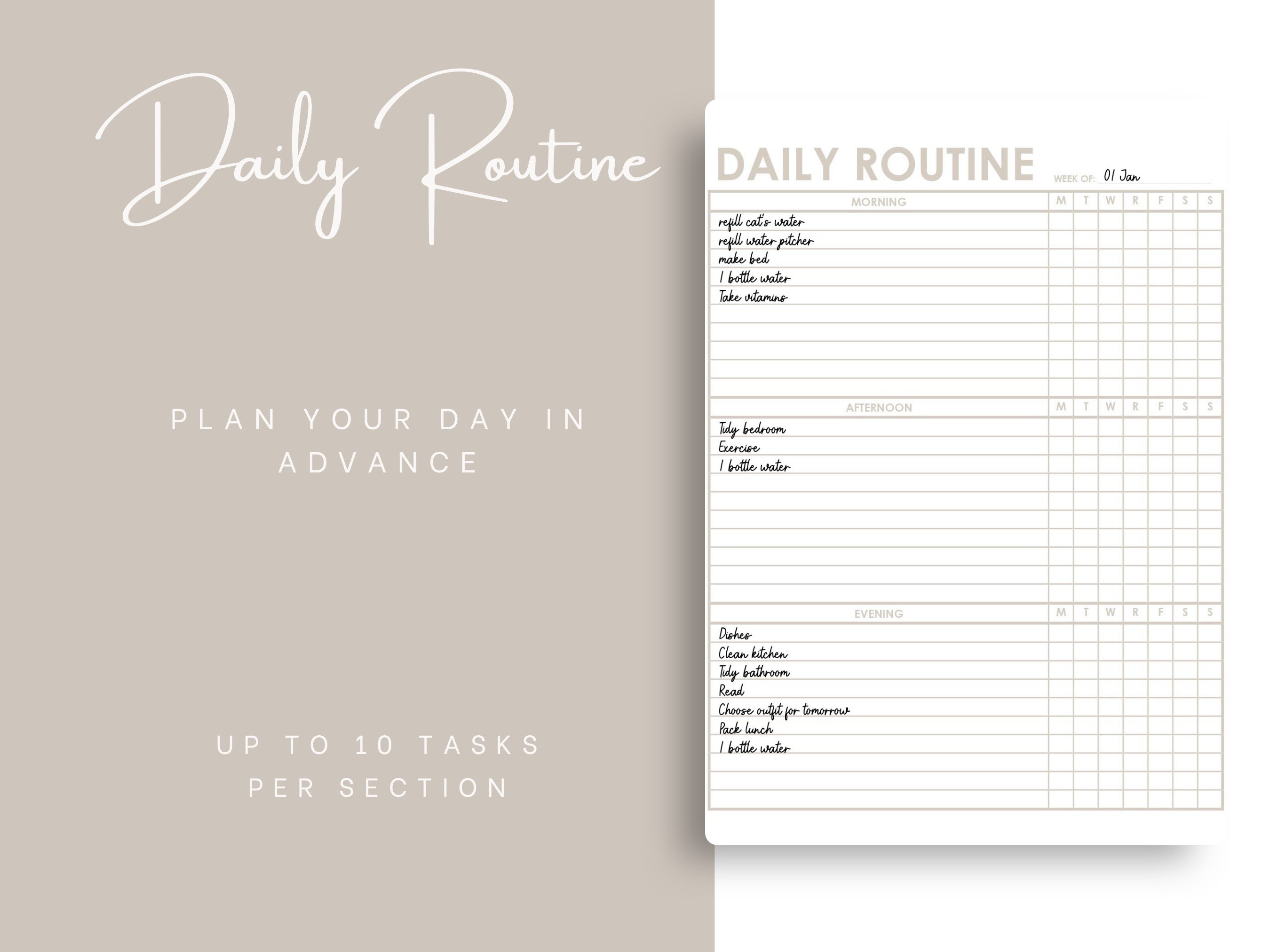 Daily Routine | Printable Daily Routine | Routine Tracker | Undated ...