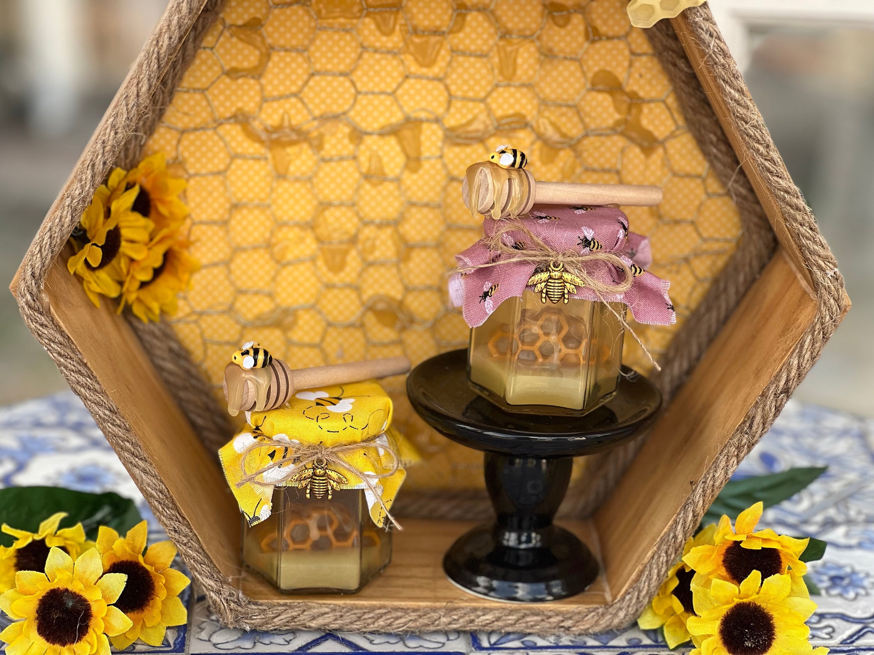 Honey Bee Tiered Tray Decor, Faux Honey, Bee Decor, Summer Tiered Tray, Honey  Decor for Tiered Tray or Rae Dunn Display, Honey Dipper 