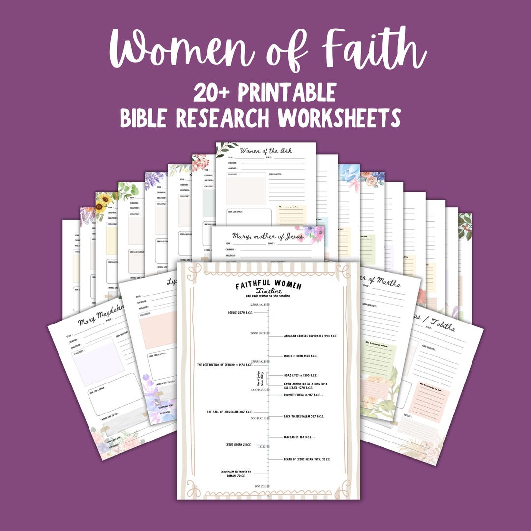 Bible Study Printable Faith Journal Page Worksheet Women Devotional ...