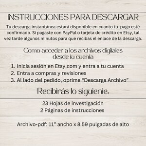 May include: Instructions for downloading digital files from Etsy.com. The text explains how to access the files after purchase, including the number of pages and the file size. The file size is 11 inches wide by 8.59 inches tall.