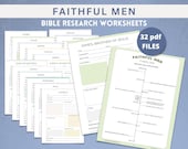 Bible Study Worksheet Printable Pdf Journal Guide Christian Homeschool Curriculum Faith Based Biblical Research Character Male Hero