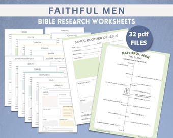 Bible Study Worksheet Printable Pdf Journal Guide Christian Homeschool Curriculum Faith Based Biblical Research Character Male Hero