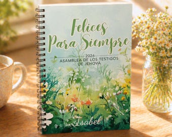 Personalized Spanish Eternal Happiness 2026 Spiral Notebook Felices Para Siempre Asamblea JW Journal Convention Notebook