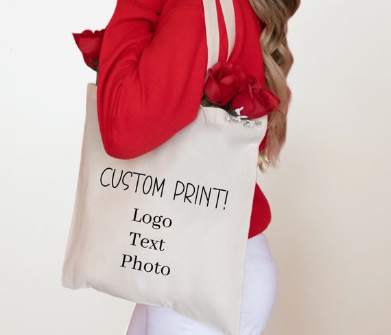 Custom Tote Bag - Personalized Tote Bag with Text, Graphic, Logo or Photo