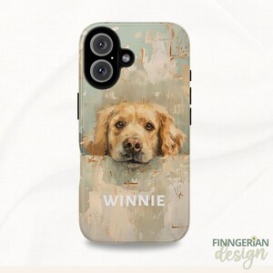 Personalized Pet Phone Case Dog Mom Gift Golden Retriever Custom Case iPhone 16 Samsung Dog Lover Gift Pet Portrait Protective Cover Painted