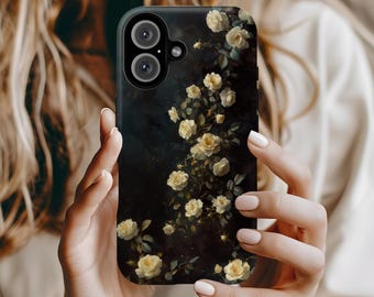 Mörk romantik telefonskal ros gåva blommig telefonskal botaniskt Samsung iPhone 13 14 15 16 17 skal tufft skal trädgård
