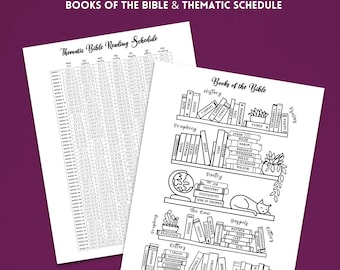 Bible Reading Plan Daily Devotion Guide Printable Prayer Journal Scripture Tracker Thematic Schedule Digital Download Christian Study Habit