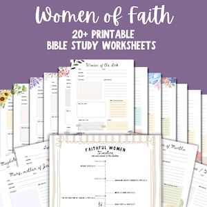 Guide d'étude des personnages femmes de la Bible Femmes fidèles Feuille de recherche biblique pour femme chrétienne Plan d'activités numérique pour maman et fille