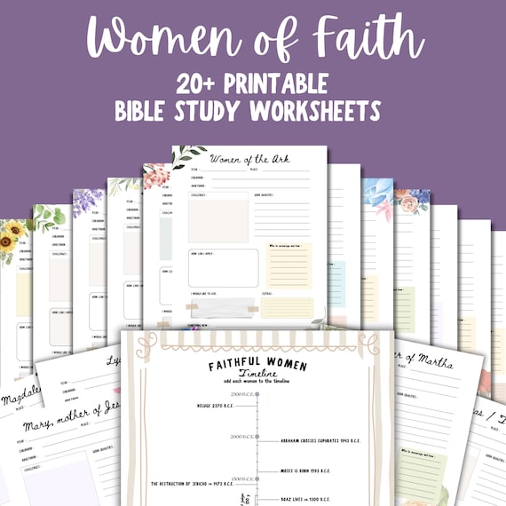 Women of the Bible Character Study Guide Faithful Women Biblical Research Sheet for Christian Woman Digital Mom and Daughter Activity Plan