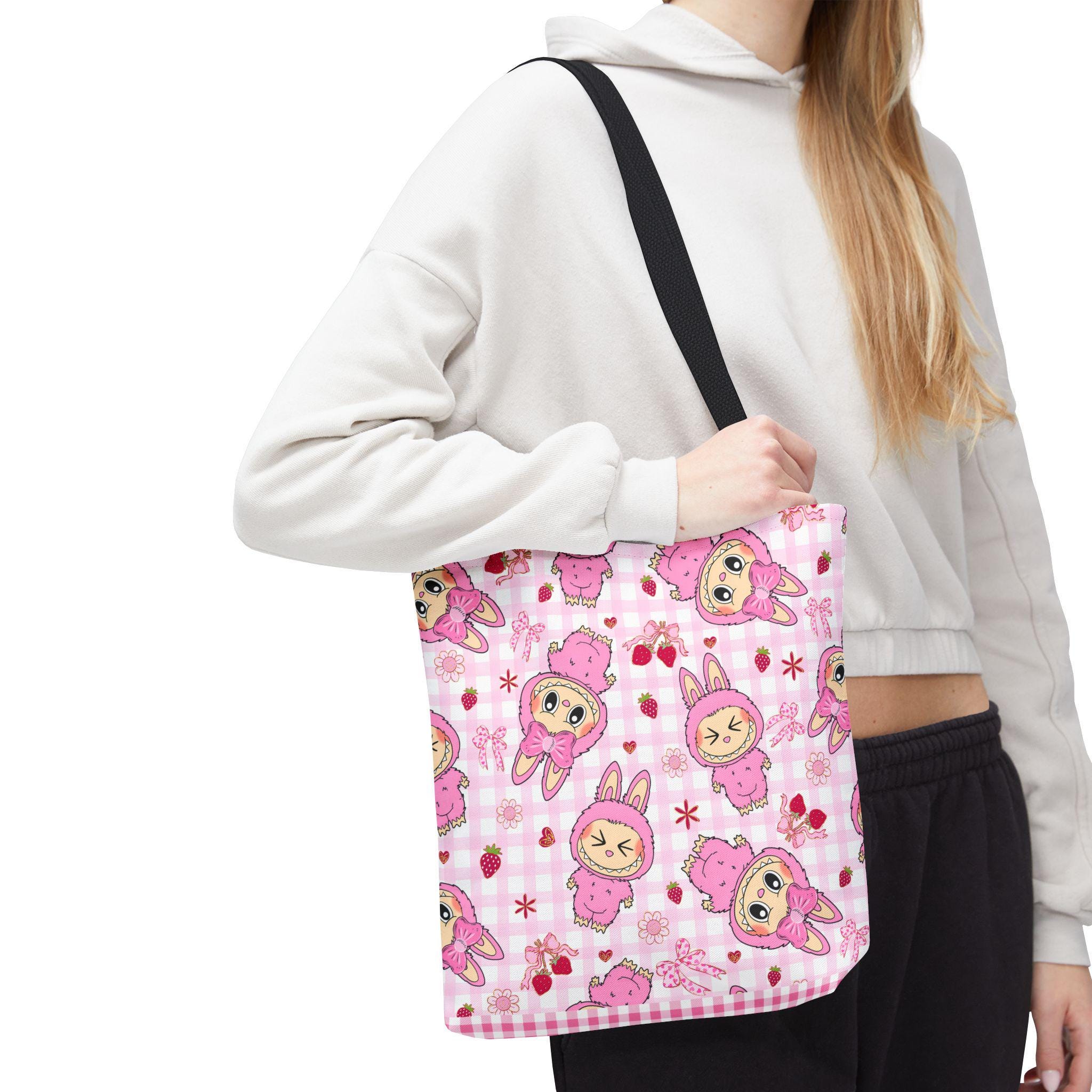 Cute Labu Backpack for Girls Pink School Tote Bag Kawaii Bag