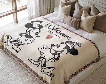 Personalized Anniversary Blanket Custom Wedding Gift Throw Nostalgic Memory Romantic Present Couple Keepsake Family Decor Matching Couple