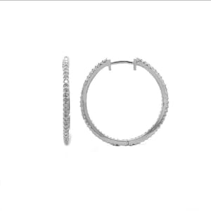 Brincos de diamante natural de ouro branco 14kt 0,49ct