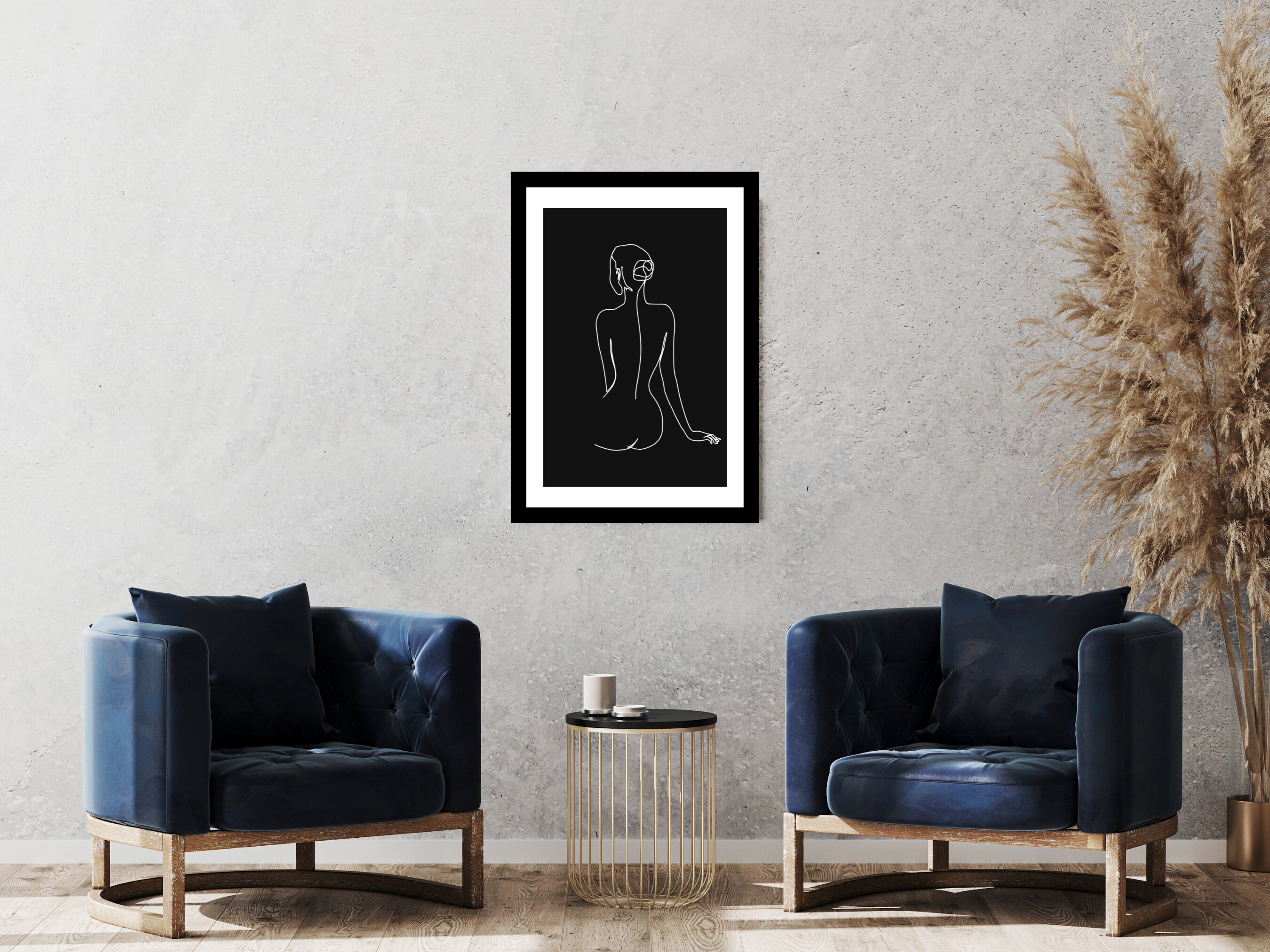 Black One Line Art Woman, Body Line Art, Minimalist Wall Art, Abstract ...