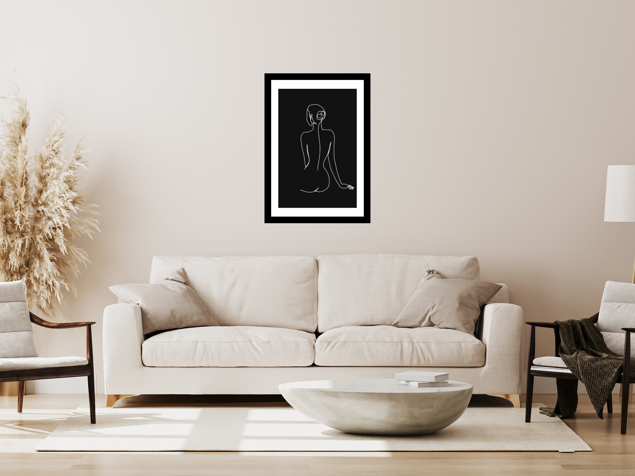 Black One Line Art Woman, Body Line Art, Minimalist Wall Art, Abstract ...