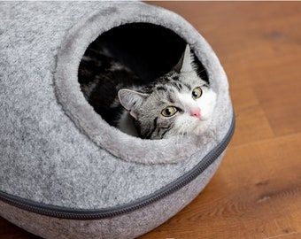 Cat house egg shape cat cave cat bed with cushion suitable for small animal