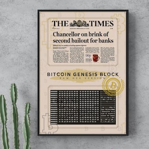 Bitcoin Genesis Block Wall Art, Bitcoin White Paper, Bitcoin Digital Print Wall Art, Stampa Digitale, Poster Bitcoin, Stampa Bitcoin