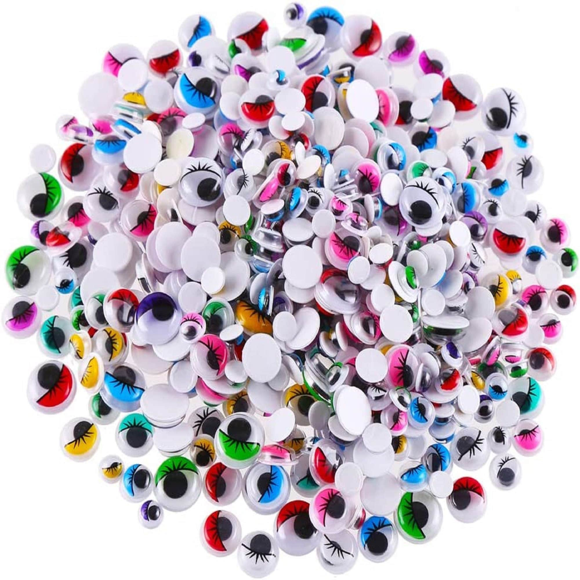 500 Pack Googly Eyes Self Adhesive for Crafts, Multi Colors and Sizes,  Sticker Wiggle Eyes for DIY (3 Designs, 7 Sizes)