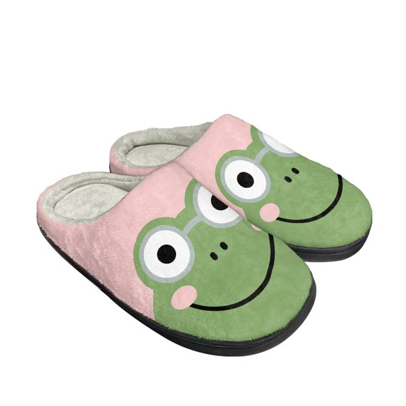 Cute Pink and Green Frog Slippers Adult Slipper Frog - Etsy