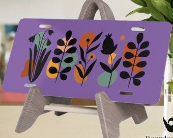 Purple Wildflowers License Plate: Botany Car Tag, Vanity Plate