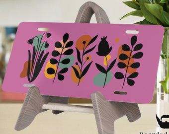 Light Pink Wildflower License Plate: Botany Gift, Vanity Plate