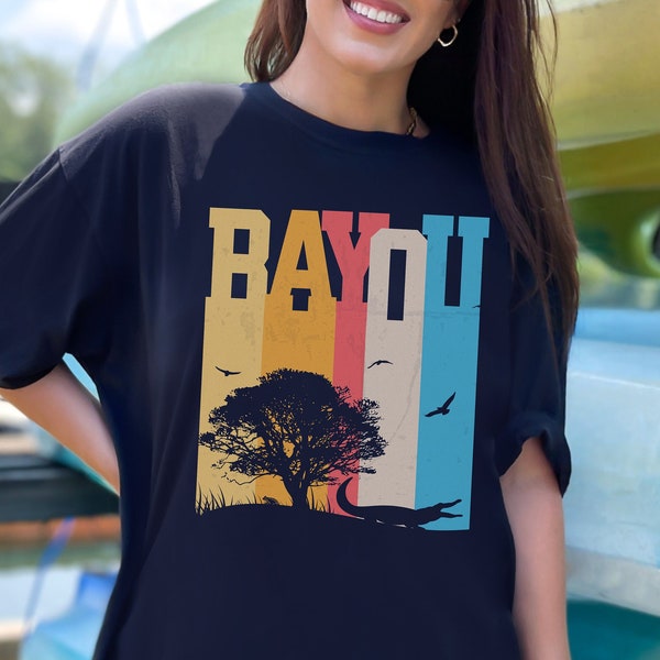 Louisiana Cajun Bayou Shirt, Bayou State of Mind, Comfort Colors®, Retro Bayou Bougie, Louisiana Girl, Bayou Alligator NOLA