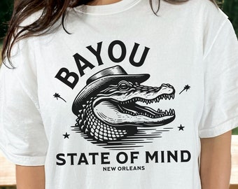 Louisiana Bayou Alligator Shirt: Retro Cajun NOLA Tee