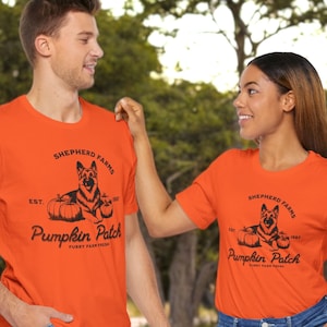 German Shepherd Pumpkin Farm Shirt, Shepherd Shirt, Fall Shepherd Gift for Women Men, Halloween German Shepherd Shirt, Crewneck Plus-Sized