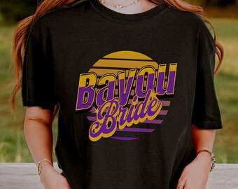 Retro Bayou Bride T-shirt: Louisiana Bachelorette Party Tee