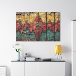 BOHO Rustic Native Panel Artwork Abstract Art Print - Bohemian Canvas Wall Art, Earthy Tribal Decor, Rustic Western-Inspired Home Accent