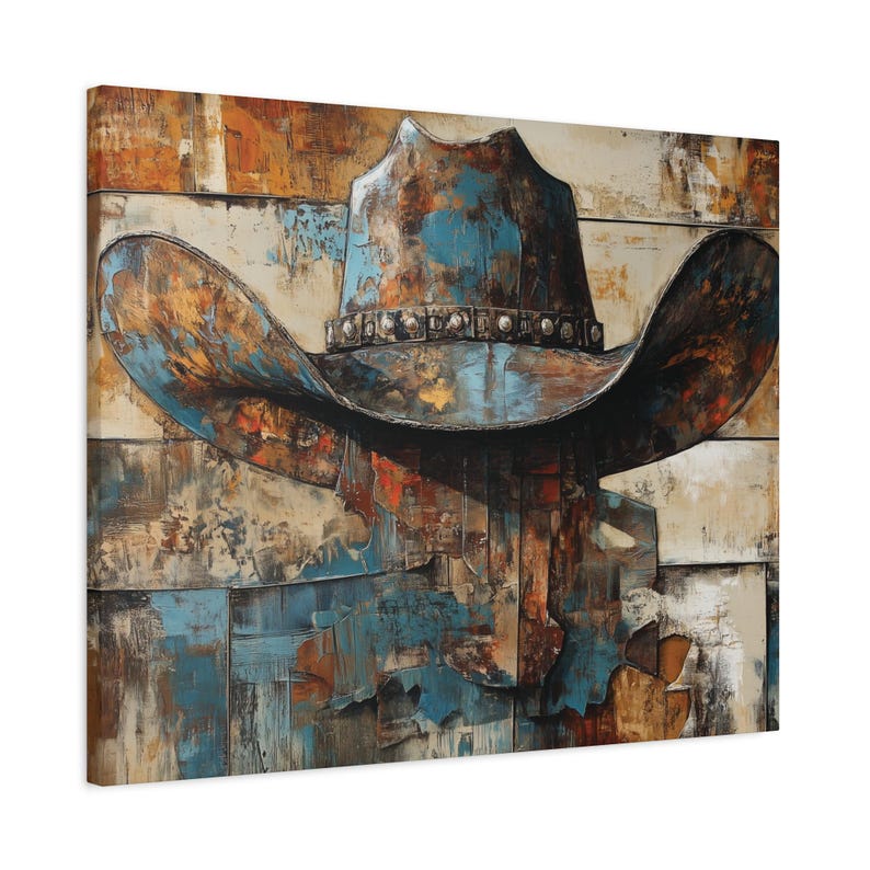 Abstract Western Rodeo Canvas Print: Metal-inspired Cowboy Art - Etsy