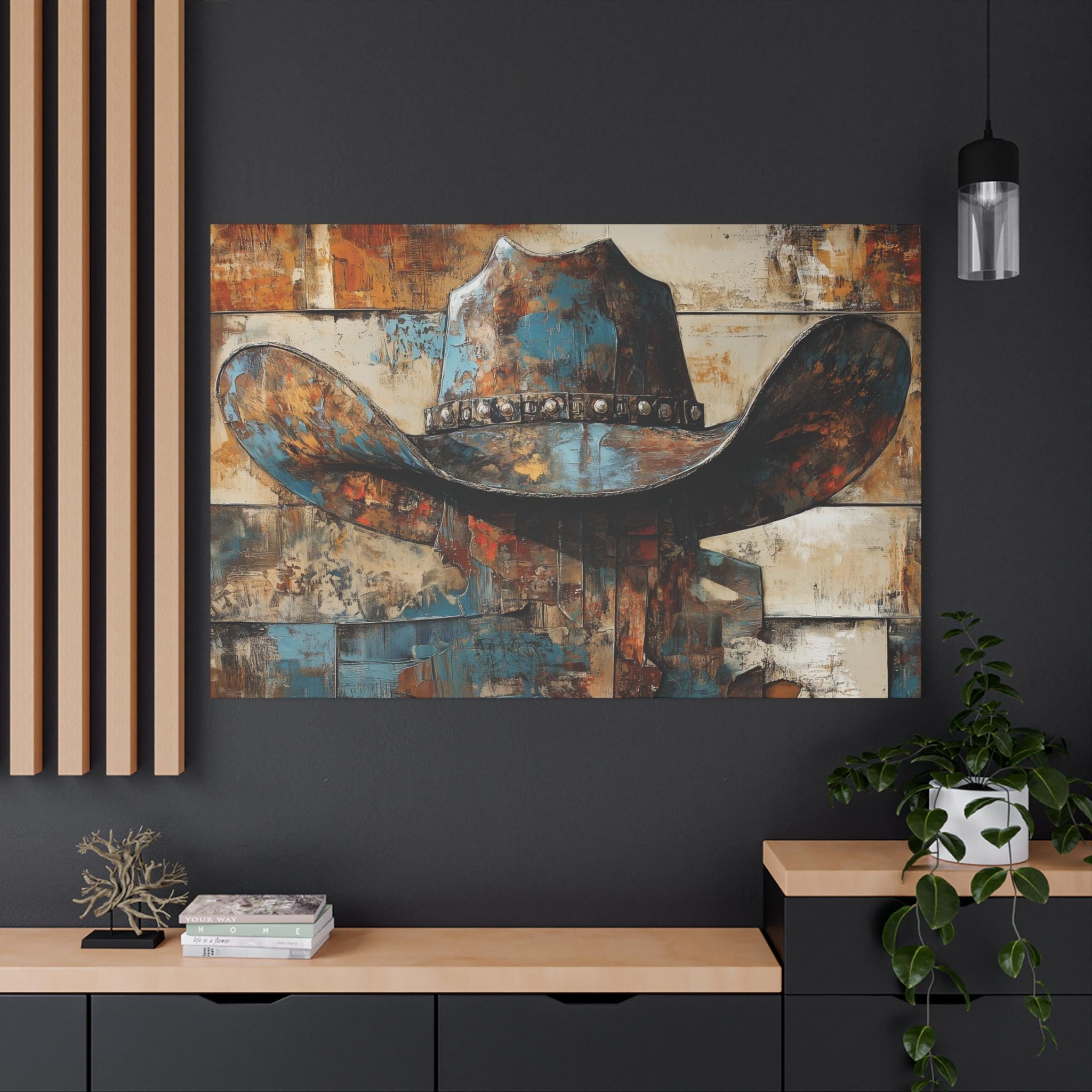 Abstract Western Rodeo Canvas Print: Metal-inspired Cowboy Art - Etsy
