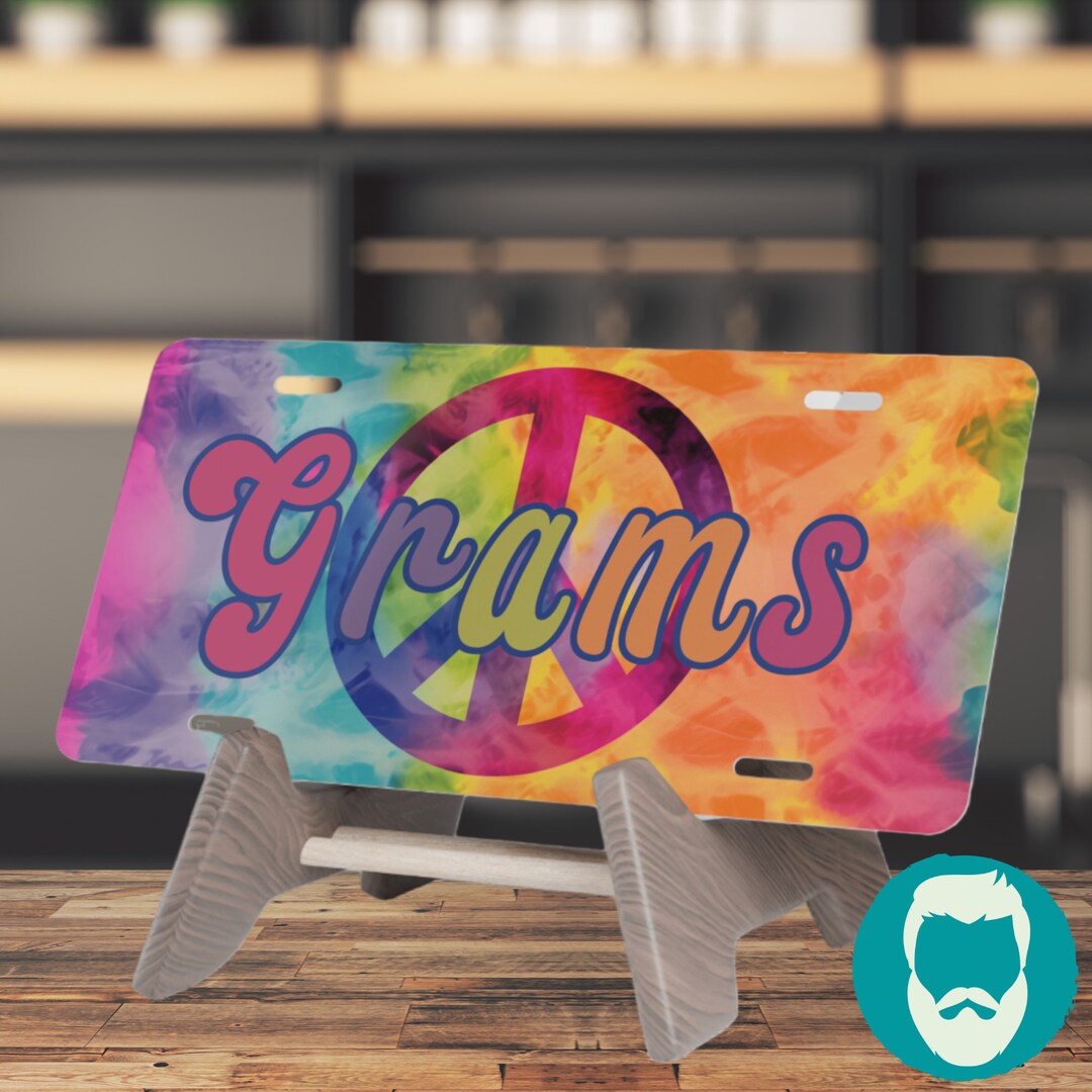 Peace Sign Novelty Vanity License Plate With Multi Color Etsy