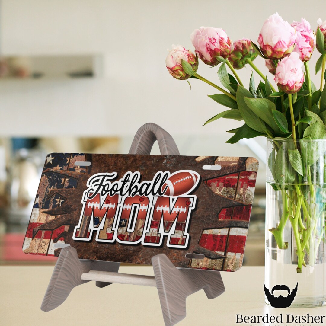 Patriotic Football Mom License Plate, Football Mom, American Patriot