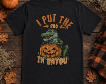 I Put the Boo in Bayou Shirt, Cajun Alligator Halloween Tee