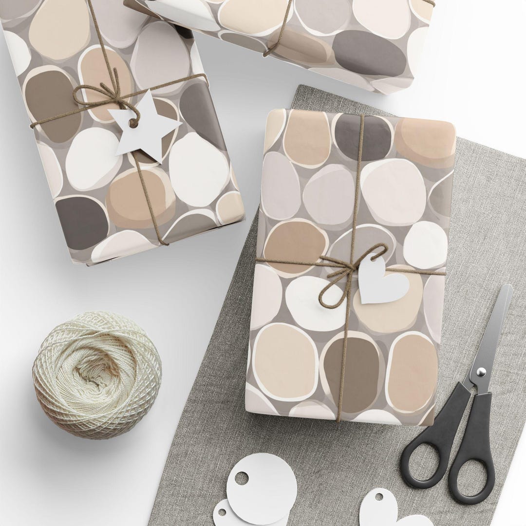 Pibble Wrapping Paper Neutral Pebble Wrapping Paper | Modern Organic Style Gift Wrap 30×36 30 ...
