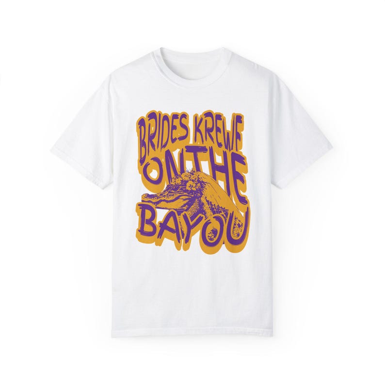 Retro Bayou Bride Alligator T-Shirt: NOLA Bachelorette Tee White