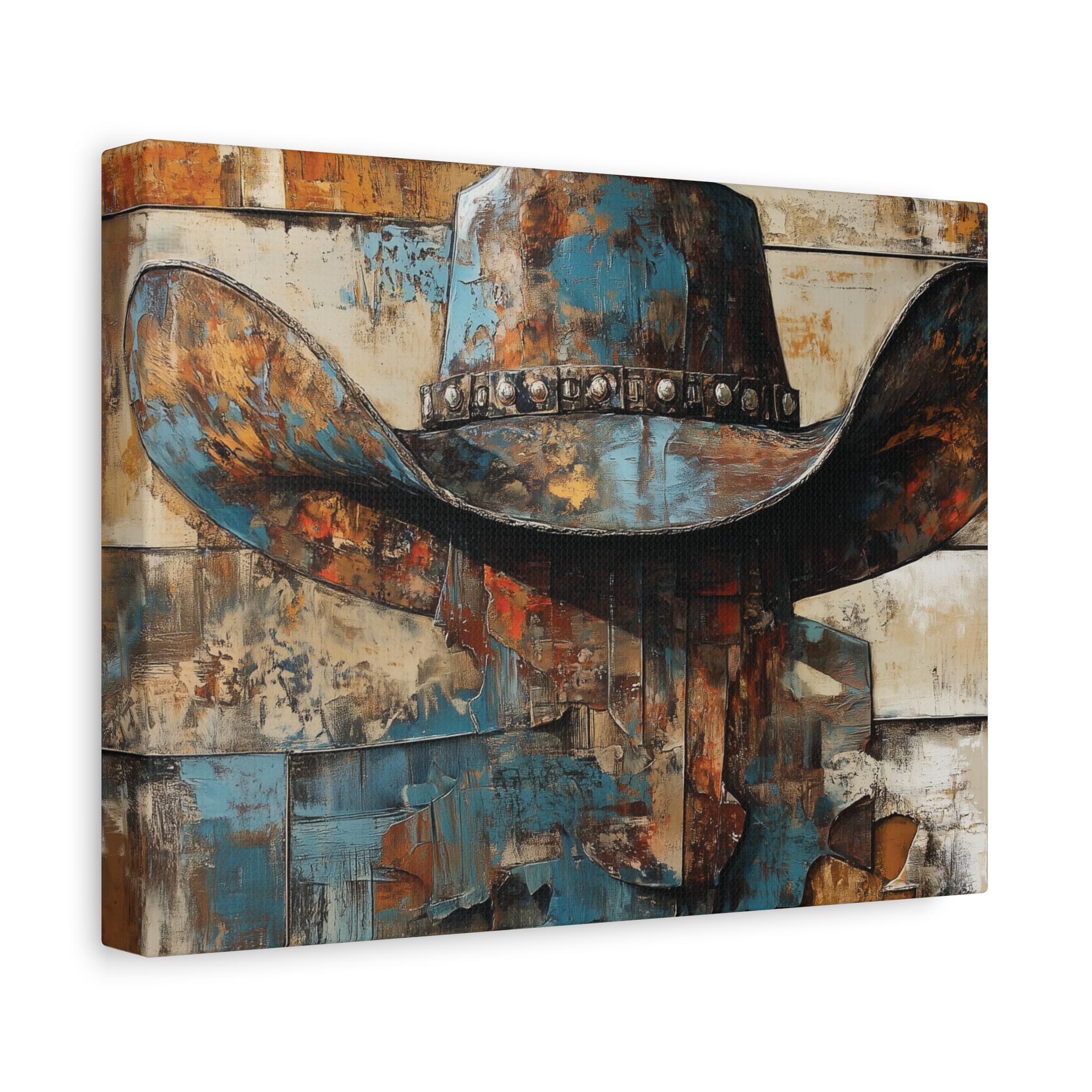 Abstract Western Rodeo Canvas Print: Metal-inspired Cowboy Art - Etsy