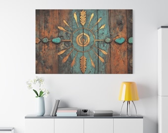 Abstract Southwestern Canvas Print: Boho Desert Wall Art