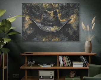 Abstract Rodeo Canvas Print: Metal-Inspired Western Art