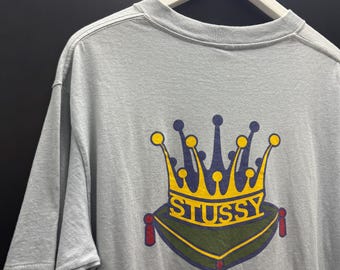 Vintage 90s Stussy Crown Rare Logo White Tag Single Stitch - Etsy