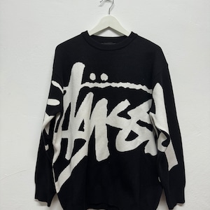 Stussy Knitwear Stock Sweater Big Signature - Etsy